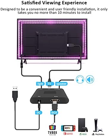 Kit de luz de fundo LED de TV e caixa de sincronização HDMI, LED TV Backlight para TV de 65 polegadas, sincronização com