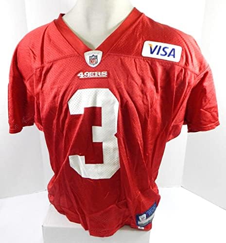 2009 San Francisco 49ers 3 Game usou camisa de prática vermelha xl dp33942 - Jerseys usados ​​na NFL não assinada