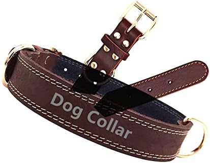 Colarinho de cachorro para o pescoço de cachorro Tamanho de 17-21 polegadas de couro marrom