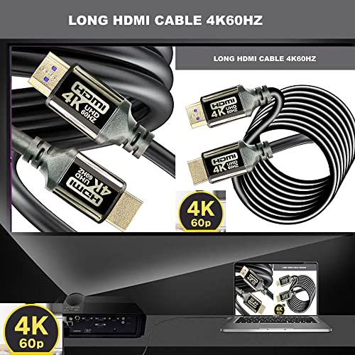 Cabo 4K HDMI 80ft 2,0 18 Gbps, cabos HDMI de alta velocidade 4K60 2K120 1080P EARC HDR HDCP 2.2 2.3 Compatível com Apple TV 4K Sony