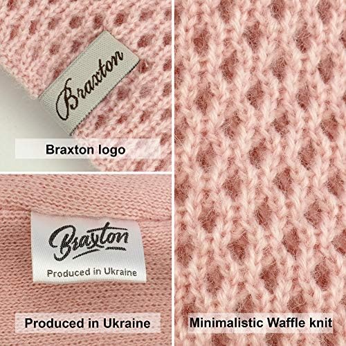 Chapéu de Braxton e cachecol conjunto para mulheres - malha de inverno liso de gorro mais quente - lã de lã Cap infinito lenços