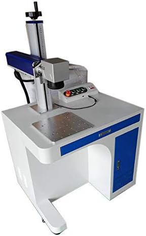 Calca 20W Desktop Fiber Laser Gravador Máquina de gravura com eixo rotativo e computador para marcação de metal e