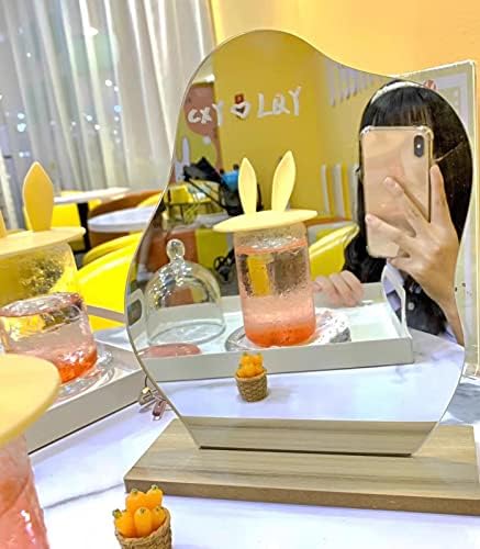 Espelho de maquiagem de boofire para mesa com suporte, espelho de decoração de mesa de acrílico, espelho estético de decoração de