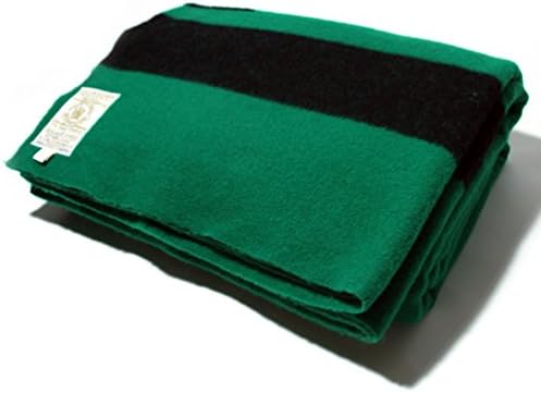 Hudson's Bay Company 90 por um cobertor queen size de 100 polegadas de 6 pontos, listra verde/preta