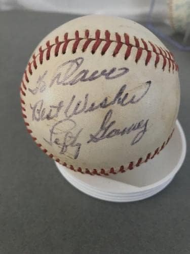 Lefty Gomez Single assinado e inscrito no beisebol para Dave, melhores votos - bolas de beisebol autografadas