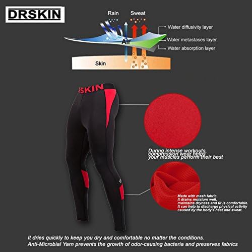 Drskin 5, 4, 3 ou 1 embalam calças de compressão masculinas Leggings Sports Baselayer Running Athletic Workout Active Active