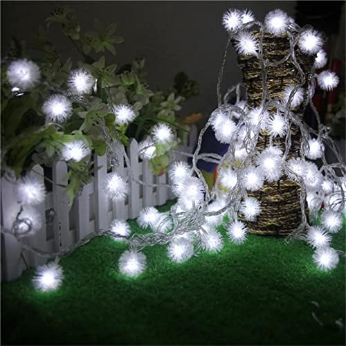 Luzes de corda de pompom de neve led pimelu, 32,7 pés 80 luzes de decoração de Natal LED LEVA, LUZES DE BATERAGEM DE BATERAGEM DE LANTEIRA