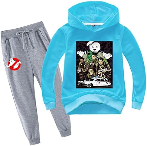 Leeorz Kids Pullover Compoled Roupfits Ghostbusters Racksuit Casual Casual Sweetshirts Capóis gráficos e conjuntos de calças