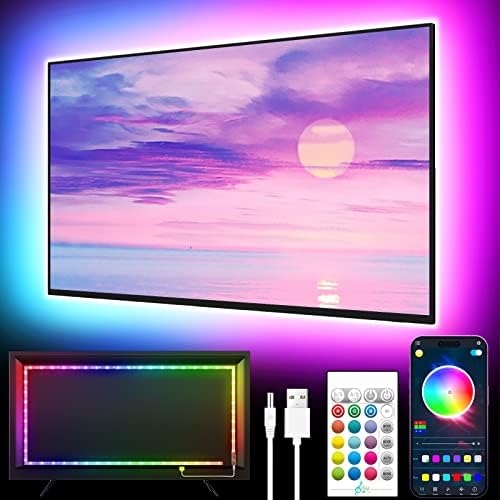 Gipoyent TV Light Strip, Music Sync LED TV Backlight, para TV de 45 a 75 polegadas, luz da TV LED com função Bluetooth - RGB Alteração