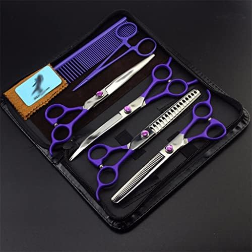 CXDTBH 7,0 polegadas de alça azul Pet Helfing Scissors Defesa de ferramentas de cuidados com cabelo