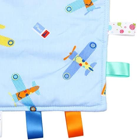 Blanta de consolador de bebê azul - cobertor de segurança de avião com várias cores com textura azul lisa Underside