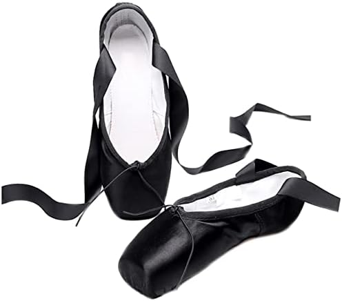 Tangdao Girl's Professional Canvas Ballet Dance Toe Sapatos Profissionais de cetim de balé rosa Pointe Ballet Sapatos com fitas