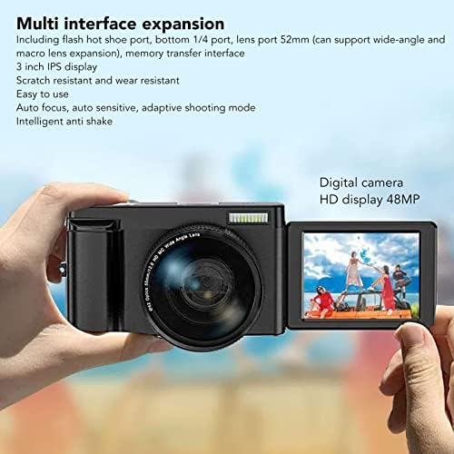 Câmera digital, câmera digital HD 2.7K 48MP para crianças de vídeo com zoom digital 16x, design de tela invertida Micro