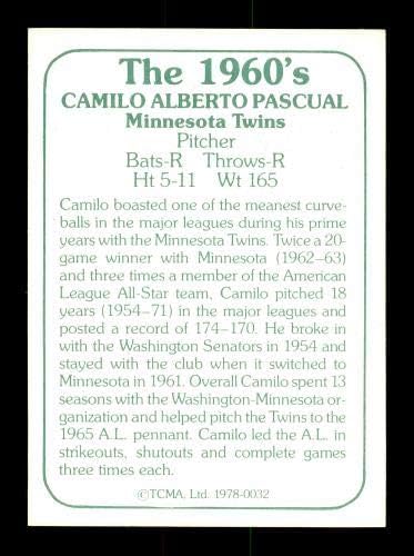 Camilo Pascual autografou 1978 TCMA CART