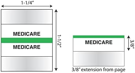 Guias do índice de gráfico médico Tabbies Raio-X-Ekg 1-1/4 W x 1/2 H, Tan, 100 guias Inserções por pacote