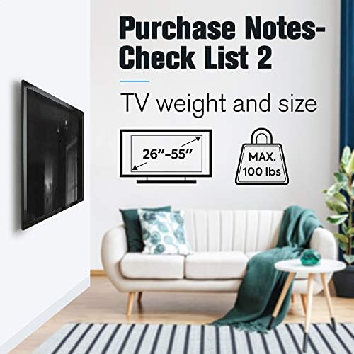 Montagem de TV de montagem Fixada para a maioria das TV de 26 a 55 polegadas, LCD e TV de plasma, suporte de TV de Montagem de