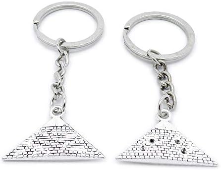 5 PCs Antique Keyrings de prata chaveiros das chaves do anel Tags Clasps AA461 Egito pirâmide