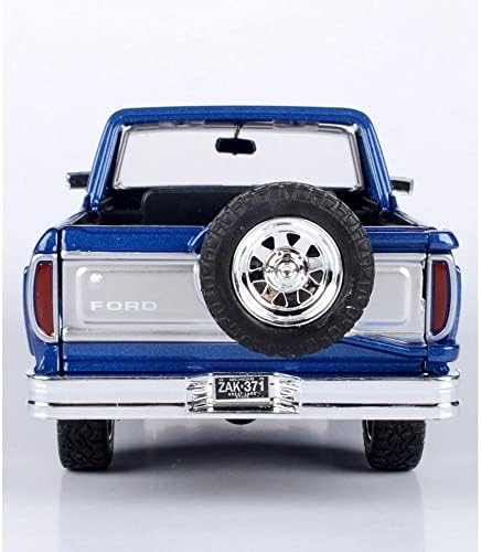 1978 Bronco Ranger XLT com pneu sobressalente Blue Metallic e Silver Timeless Legends Series 1/24 Diecast Model Car
