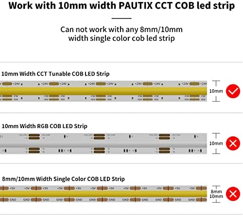 Conectores de 10 mm para CCT Tune Cob tira LED LUZ