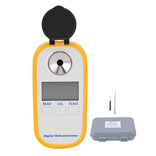 LANTRO JS Refratômetro portátil - Medidor de açúcar de bolso digital de exibição digital para medição de frutas Brix