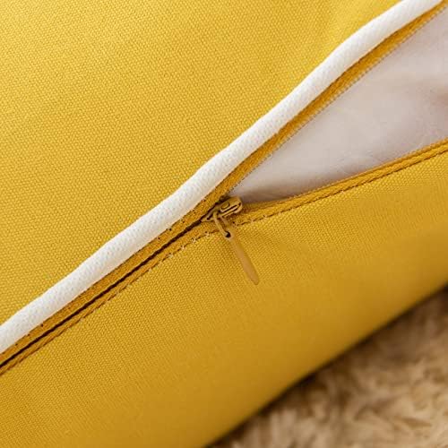 Yicabinet Conjunto de 2 Soild Soild Decorativo Pillow Capas de travesseiros ao ar livre Almofado amarelo Hello Hello Sunshine para
