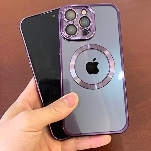 Togotomars Clear Magnetic Caso para iPhone 14 Pro Max com lente de câmera Casos de telefone protetor compatíveis com