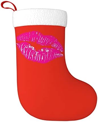 Waymay Neon 80s Lips Christmas Staque 18 polegadas de Natal Socros de Holida Classic Decoration meias