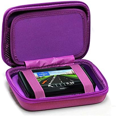 Navitech Purple Hard Carry Case Compatível com o carro Tomtom Sat Nav Go Basic