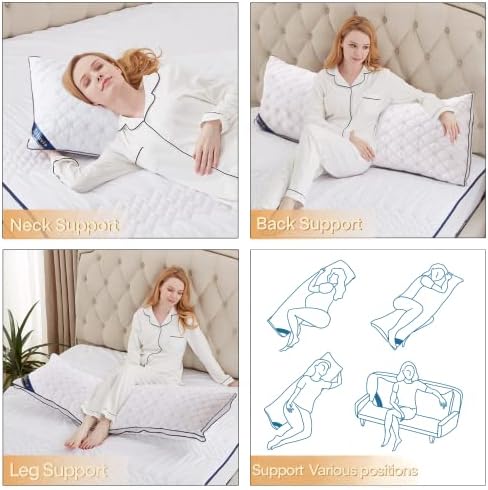 Travesseiro corporal de siluvia para adultos travesseiros corporais acolchoados de loft adultos - travesseiro fofo hipoalergênico