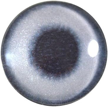 Tom de prata único de 25 mm olho de vidro metálico para jóias que fazem pingentes de arame embrulhando a arte da boneca taxidermia