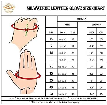 Milwaukee Leather MG7516 Men's Black 'i-Touch Screen' Premium Perforated Leather Luvas com articulações Flex