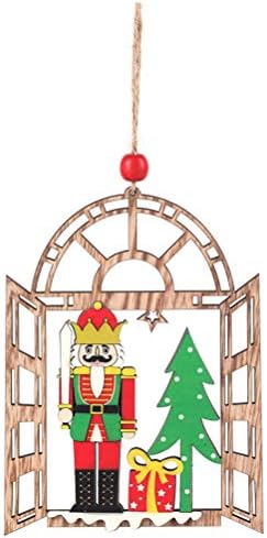 ABOOFAN Christmas Pingente de madeira do pingente de nozes da porta do soldado pendurado decoração de natal