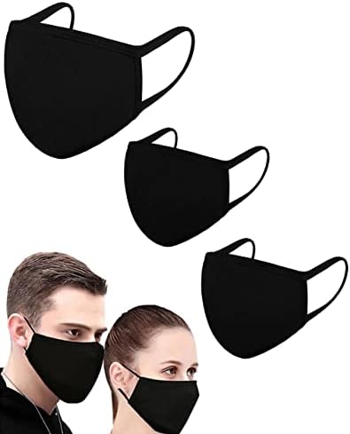 Máscara de face de pano preto - lavável reutilização da moda unissex protetora algodão facial e cobertura da boca - Máquina de conforto