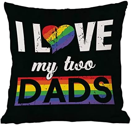 L Love My Dads Gay Throw Pillow Capa do Dia dos Namorados Caixa de travesseiro pansexual transgênero LGBTQ Gay Rainbow