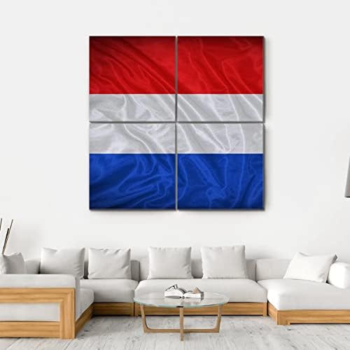 Ergo mais Holanda Bandeira Arte da parede Pintura esticada, pronta para pendurar para decoração de casa - perfeita para
