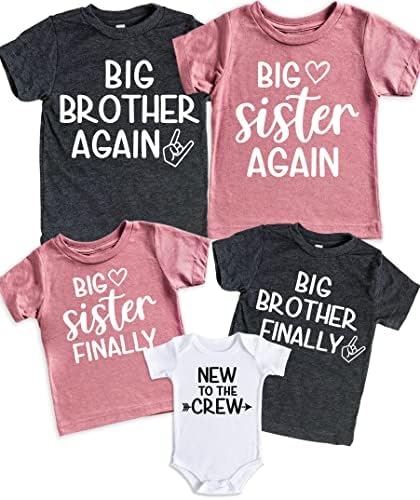 Teeny Fox Big Brother Again Sister Finalmente Novo para T-shirt de Anúncio de Irmã Crepante