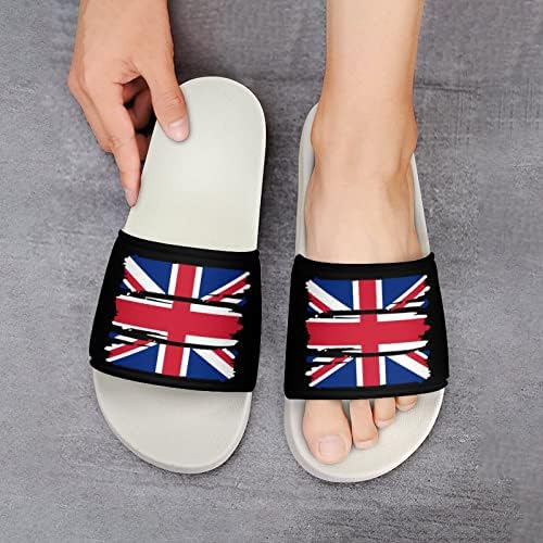 Sandálias de bandeira britânica não deslizam chinelos de dedo do pé para massagem banheira de spa de chuveiro