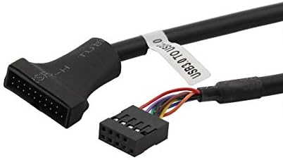 ZRM & E E 2-PACK USB 3.0 para USB 2.0 Adaptador Cabo de cabo Conectores de cabo Mãe Cabo de 20pin macho a 9pin fêmea feminina