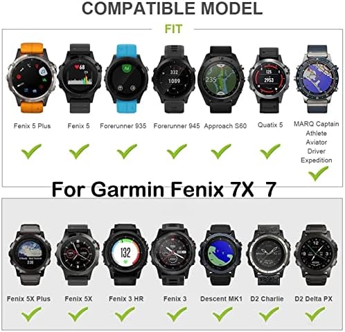 Ganyuu Silicone Redunda rápida banda de relógio para Garmin Fenix ​​7x 7 7s Assista a pulseira EasyFit Strap para Fenix ​​6