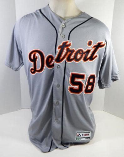 Detroit Tigers Jose Valdez 58 Jogo emitido Grey Jersey 48 921 - Jogo usado MLB Jerseys