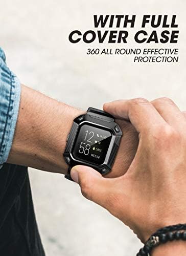 SupCase Unicorn Beetle Pro Watch Bands para Fitbit Versa 3 / Fitbit Sense, Banda de caixa de pulseira de reposição protetora
