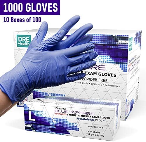 Luvas dispensáveis ​​de nitrila sintética grandes -1000 pacote de luvas médicas em massa de pacote