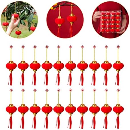 Bestoyard skitty luxuoso 20pcs chinês ano novo lanterna pequena lanternas vermelhas ornamentos festival de primavera decoração
