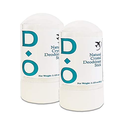 D -O Natural, Stick de desodorante cristalino - Tamanho da mini viagem, 2,125 oz, sem cloroidrato de alumínio, parabenos,