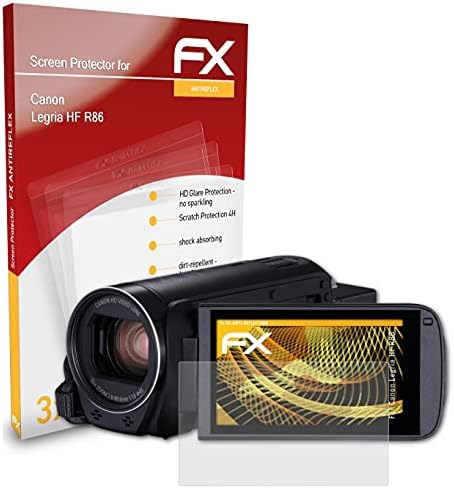 Protetor de tela AtFolix compatível com o filme de proteção de tela de Canon Legria HF R86, filme de protetor FX anti-reflexivo e