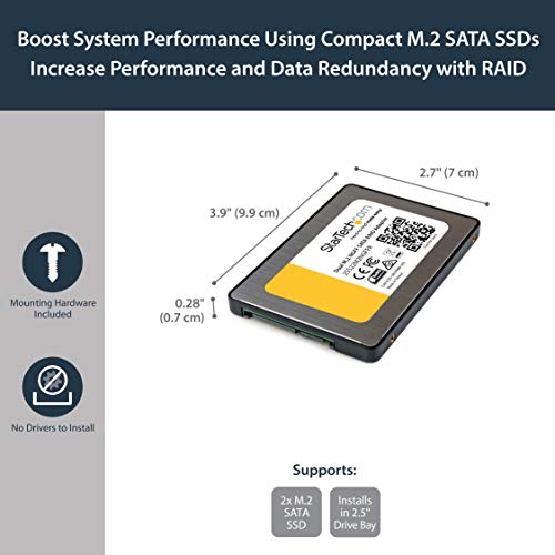 Startech.com Dual M.2 Adaptador SATA com RAID - 2x M.2 SSDs a 2.5in SATA RAID Adapt