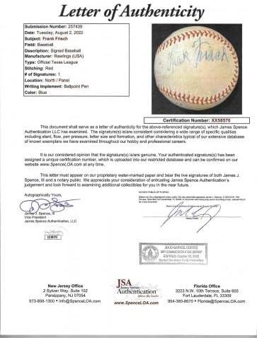 Raro Frank Frisch Single Signed Baseball Hof D.1973 JSA Loa - bolas de beisebol autografadas