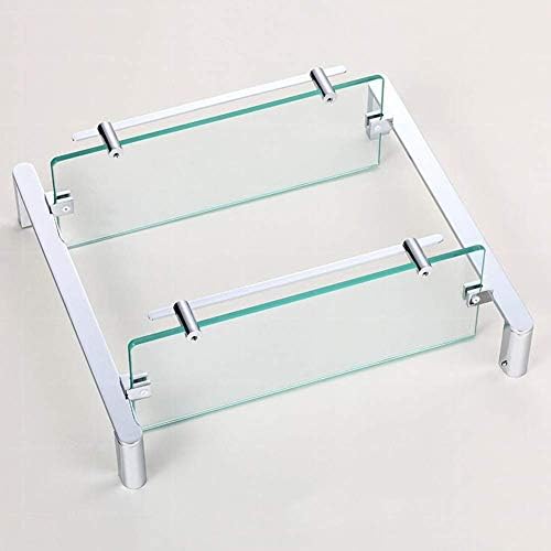 Prateleira multifuncional do YGCBL, suporte do organizador montado na parede Banheiro de vidro temperado de vidro 2 níveis
