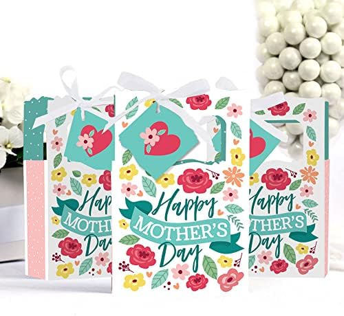 Big Dot of Happiness Colorful Floral Feliz Dia das Mães - Adoramos a mãe favorita caixas - conjunto de 12