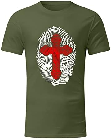 HDDK Soldier Soldier Short S-shirts Camisetas de verão Fé de impressão digital Jesus Cross Print Tee Top Running